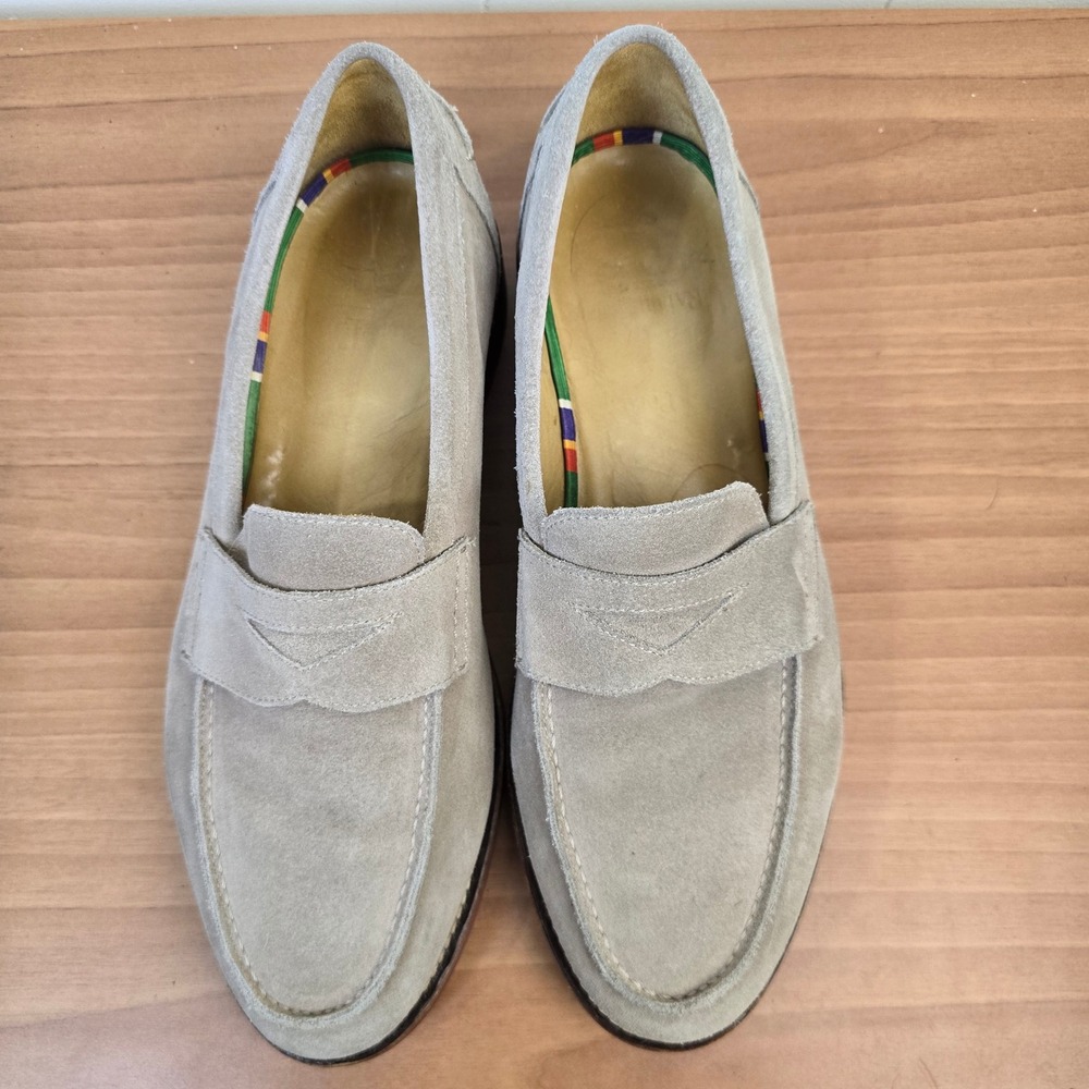 Polo Ralph Lauren Mens 10 Suede Leather Penny Loafers Shoes Brick Rubber Sole - Picture 11 of 11